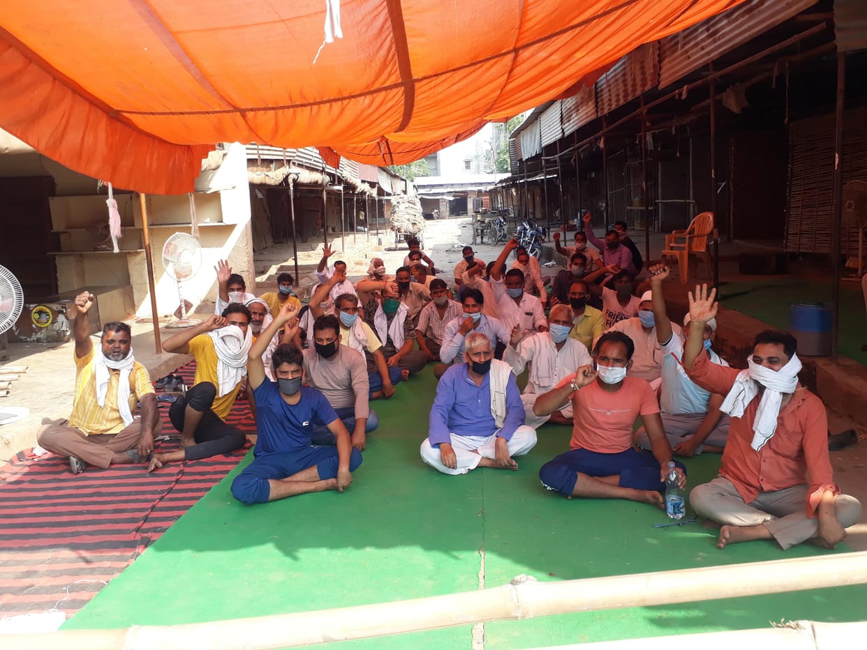 Protest against new vegetable market