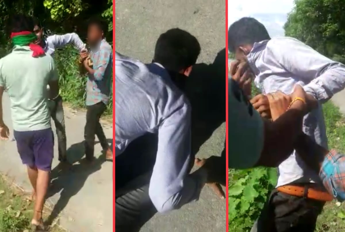 Video made by beating young man brutally in Chillupar Gorakhpur