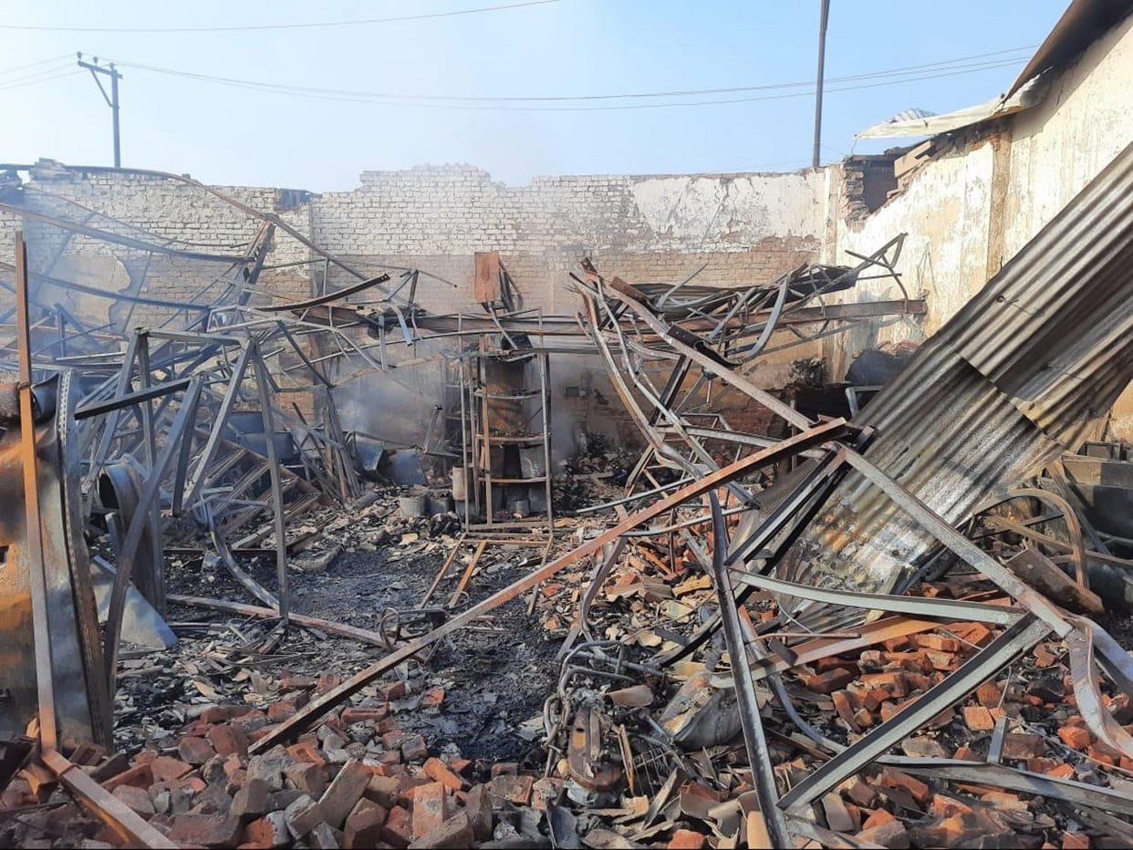 Fierce fire in furniture workshop