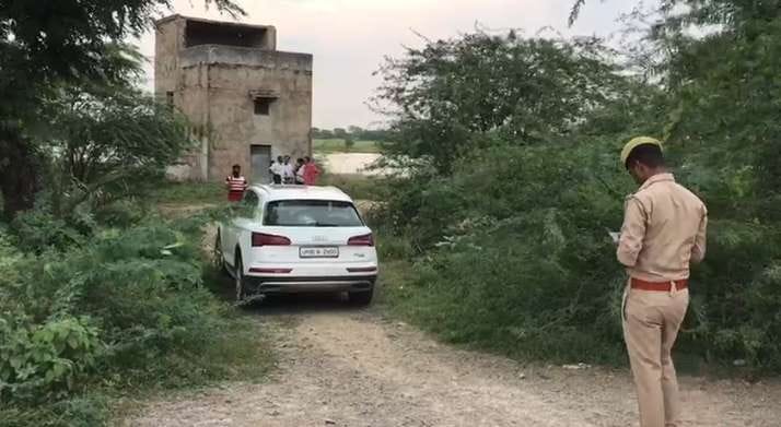 Noida: A speeding Audi broke the toilet wall and entered inside.