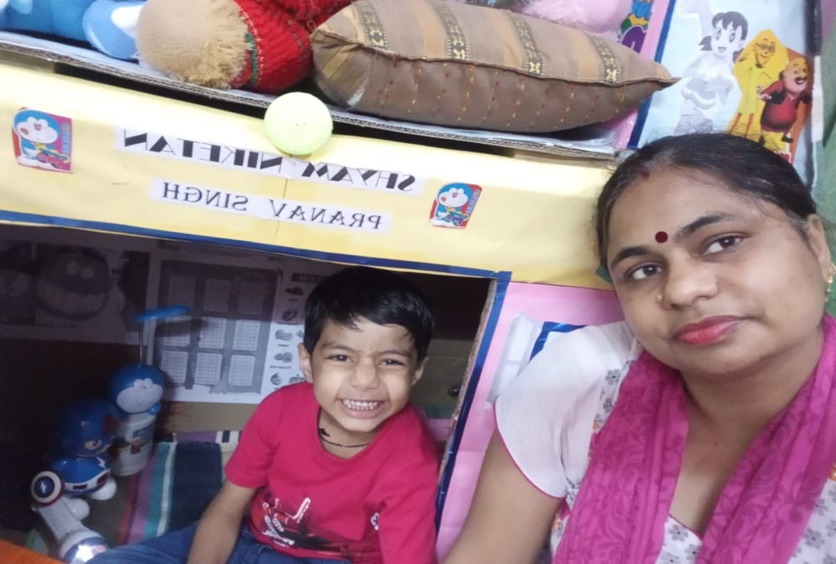 Little boy pranav singh of kilkari play school teaches home isolation rules 