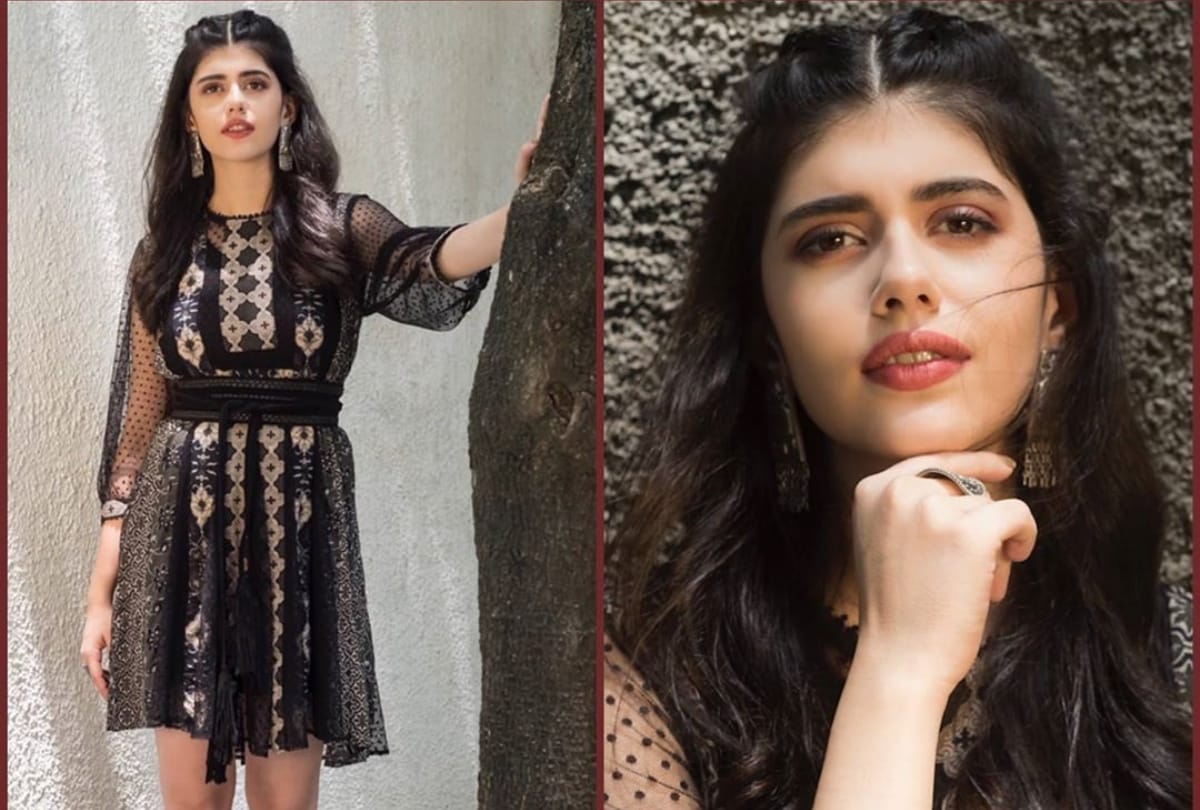 sushant singh rajput last film actress sanjana sanghi look alluring in backless choli with sharara set