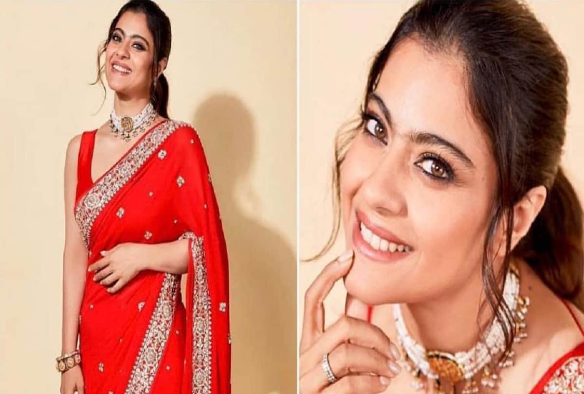 kajol look stunning in rose gold saree worth 17k daughter nysa devgan click the pictures