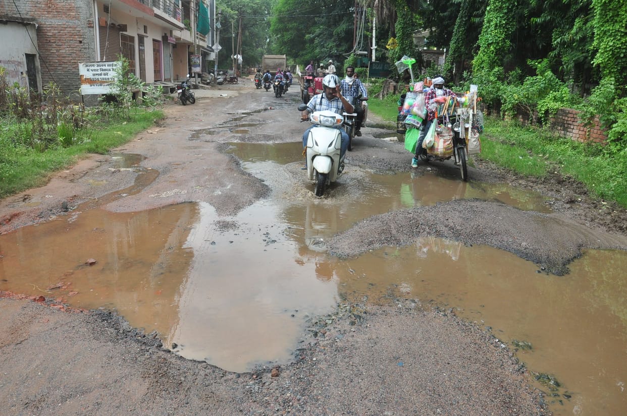 Dead ditch in road walk carefull