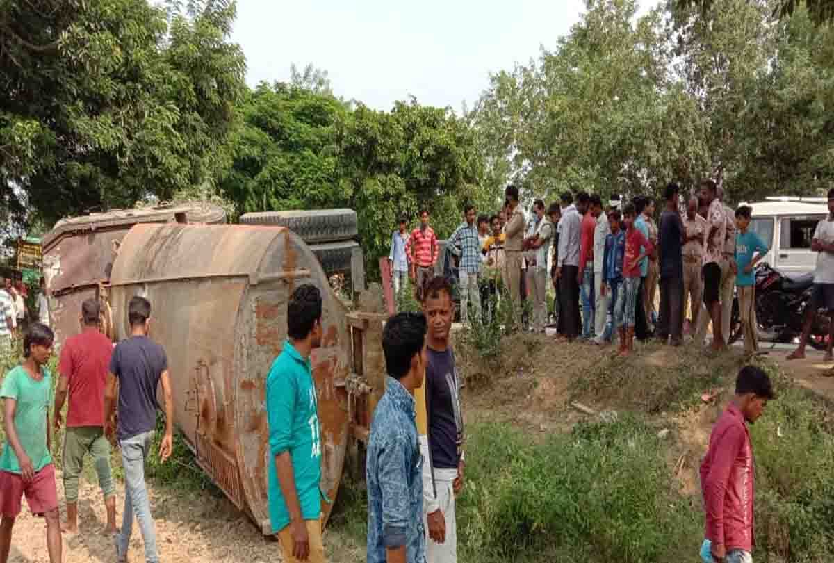 Two youth died due to tanker overturns in kannauj