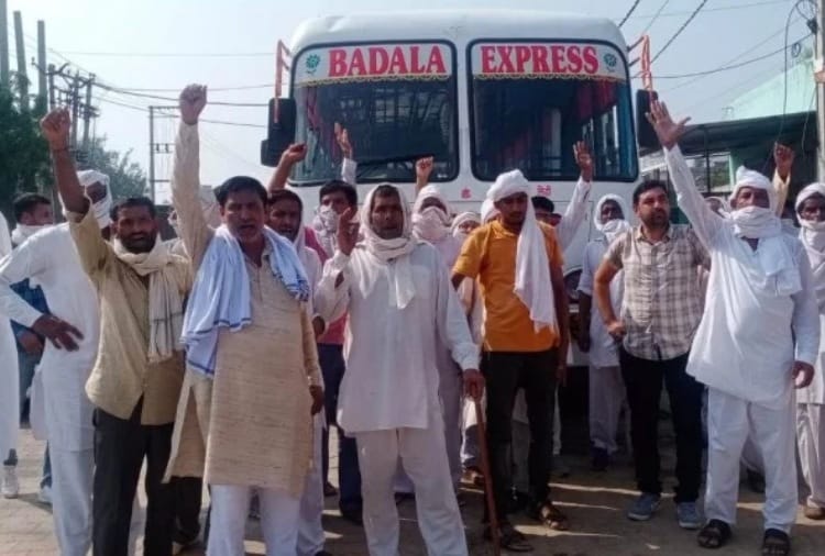 Police did not give permision farmer for go to kurukshetra
