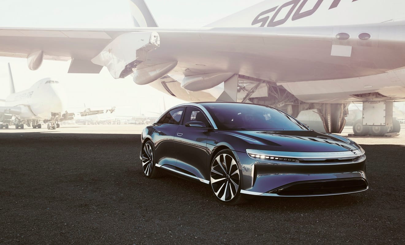 lucid air electric car launched lucid air electric sedan price longest range electric car Fastest charging electric vehicle lucid motors sedan car lucid air specs lucid air beats Tesla Model S Long Range Plus electric car in range