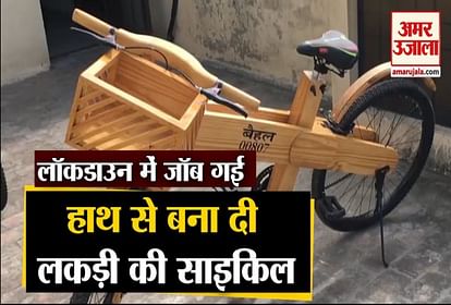 Punjab: carpenter make wooden bicycle