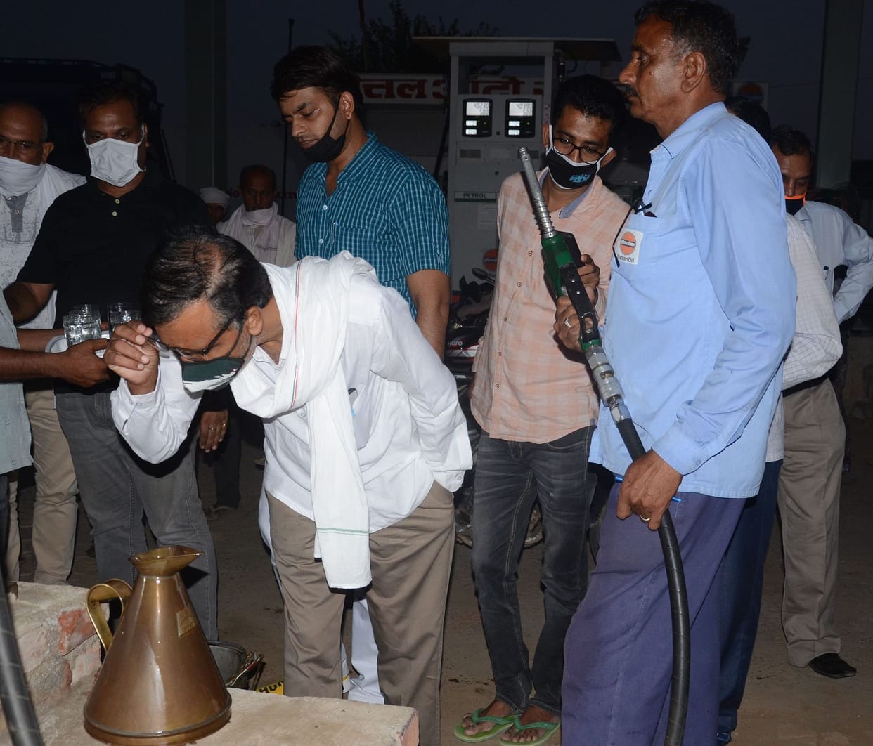 raid,sample,collect,petrol Pump,charkhi dadri news
