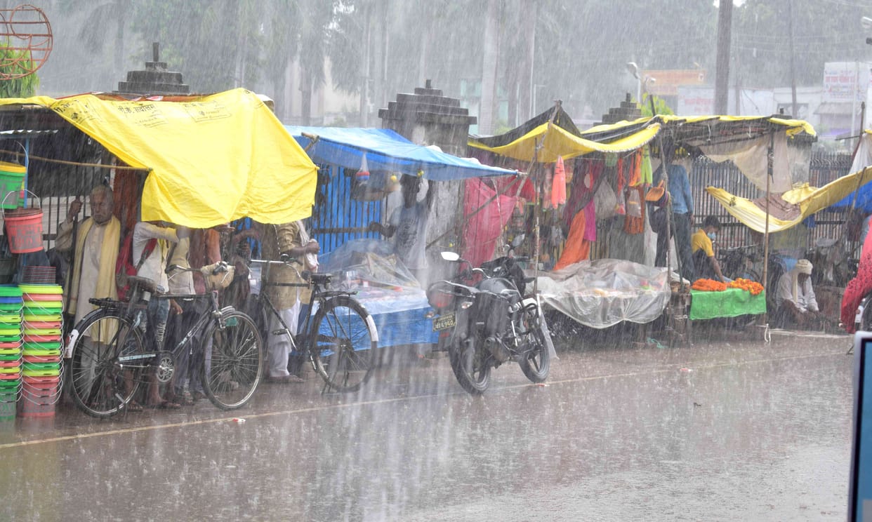 The rain fell, relief from heat