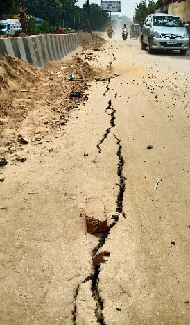 Deep pits on the Chaupula bridge can cause a big accident