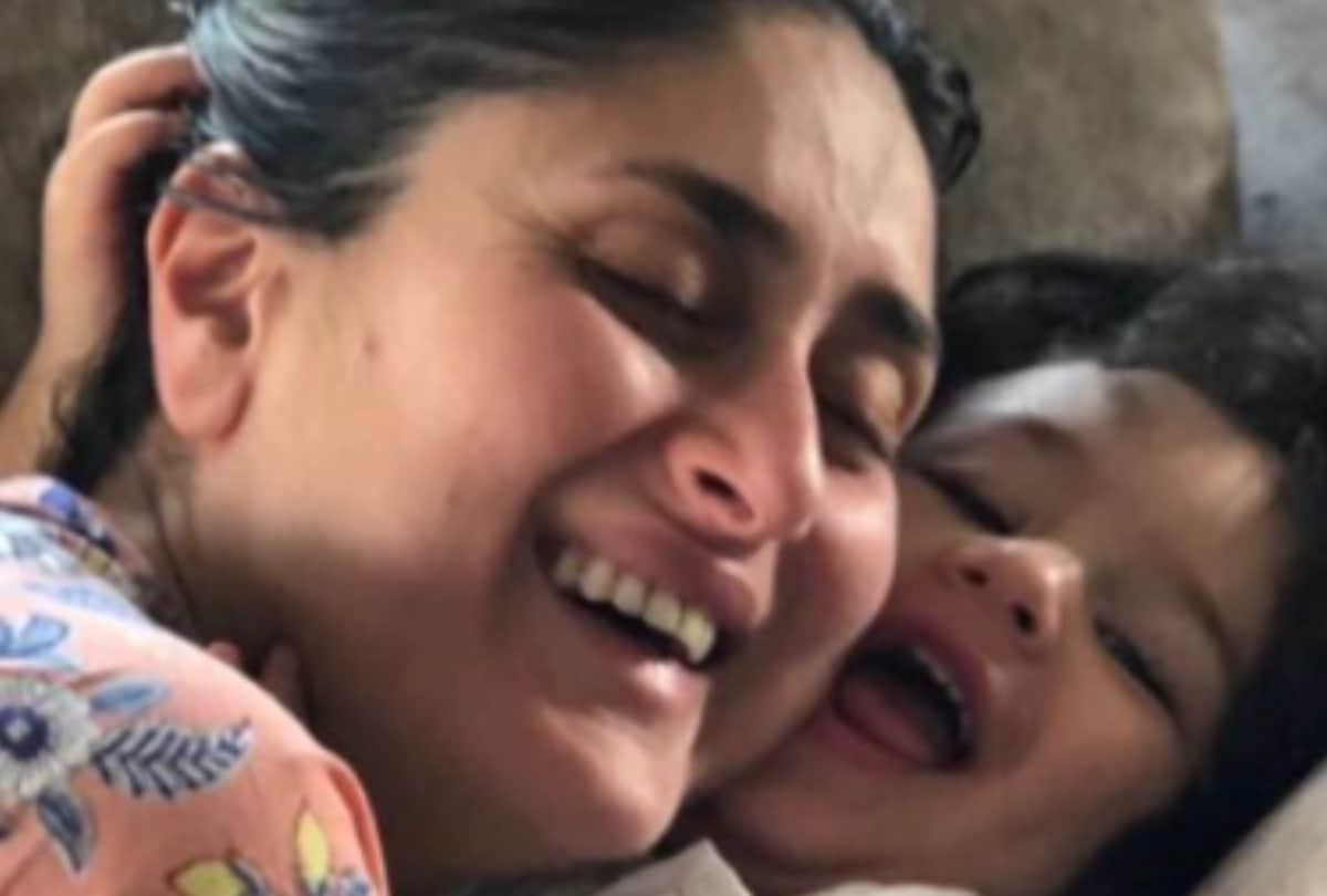 kareena kapoor and taimur candid shot ast actress cuddles
