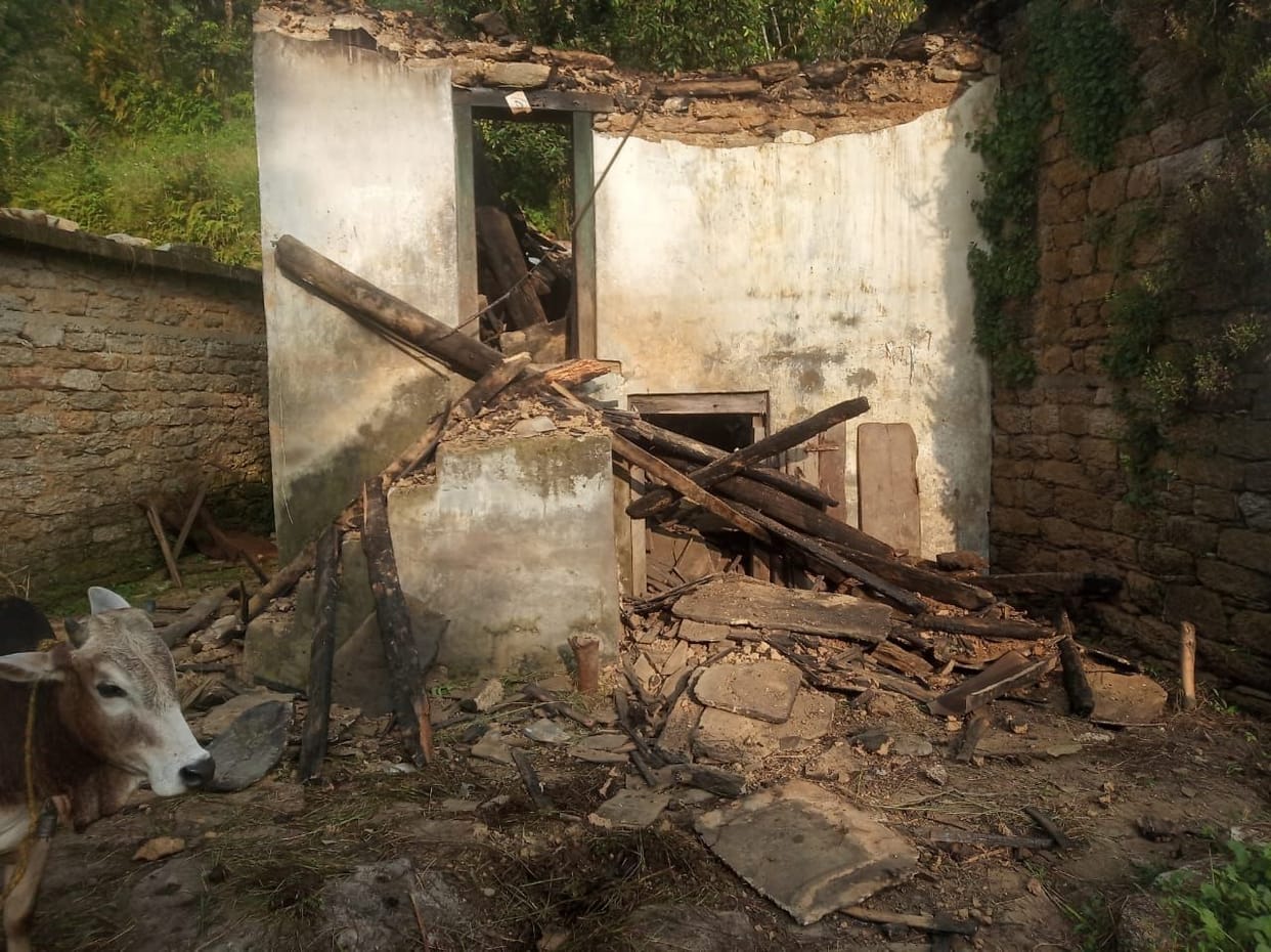 house demolished in jarti