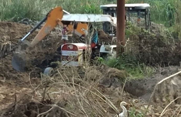 Allegations of illegally digging ponds