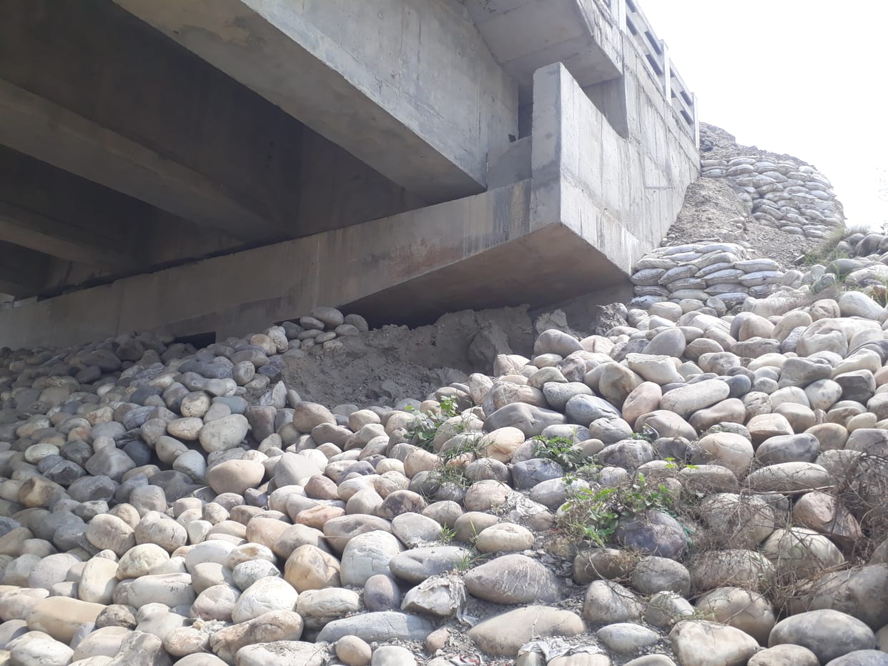 National Highway did not get completed and started sinking