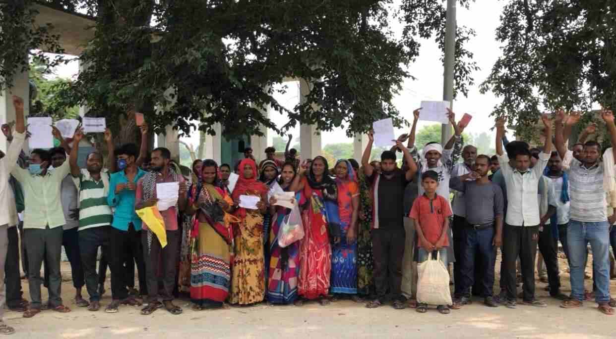 Villagers protested after getting less ration