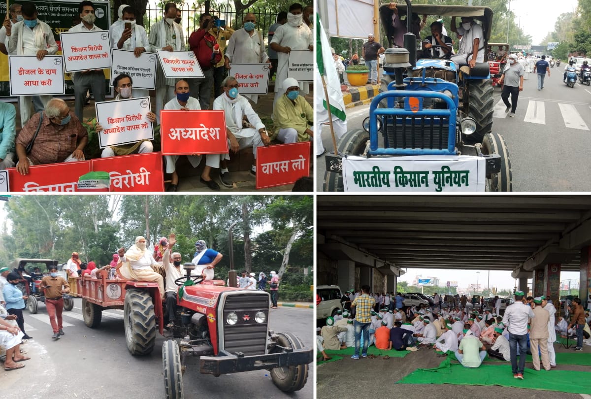 akhil bhartiya kisan sangharsh samanvaya samiti protest against three farmers bills at jantar mantar up haryana farmers stop at borders