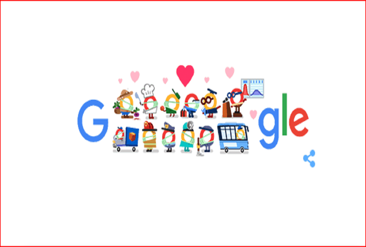 Thank You Coronavirus Helpers Google Doodle: Google Make Doodle For Corona Warrior Doctors Nurse Delivery Staff Farmers Teachers And Many More