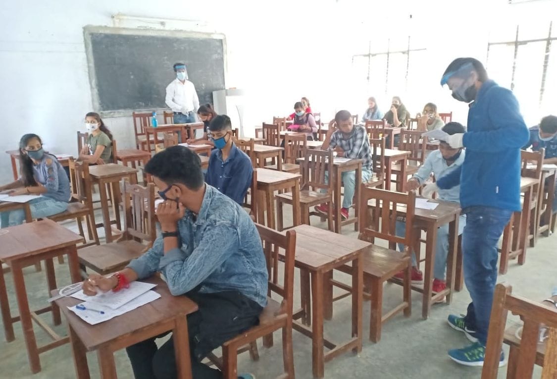 The temperature of all the students was taken before entering the examination hall