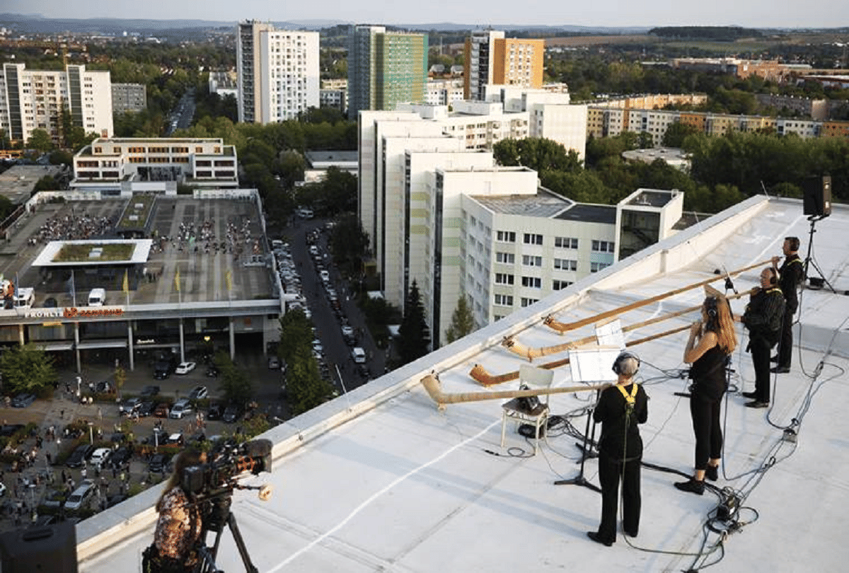 germany musicians perform unique concert on rooftop amid covid 19 panademic