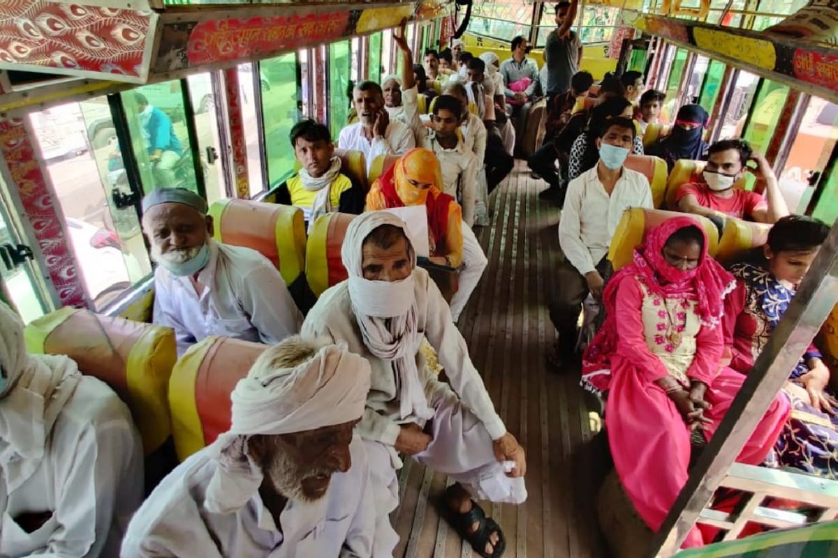 No sanitization and no mask in UP roadways Buses in Baghpat District