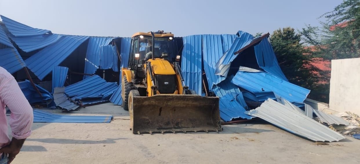 Illegal construction of DTP's demolished factory.