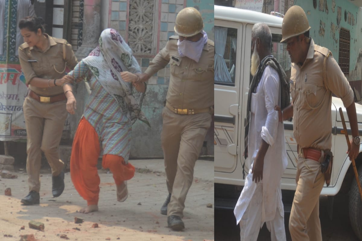 Baghpat violence, police sweats in controlling the crowd, show the weapons