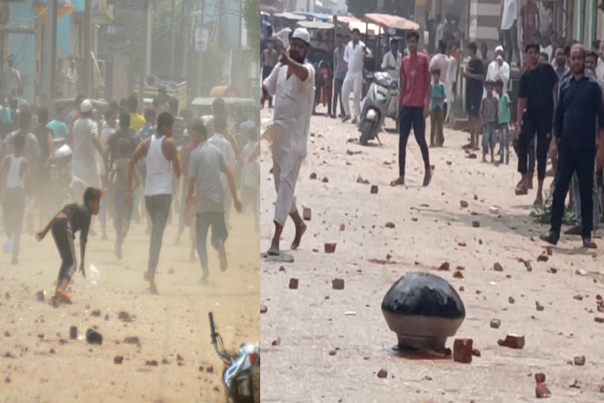 Baghpat violence, police sweats in controlling the crowd, show the weapons