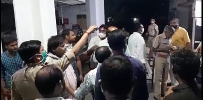 Two people clashed over the sound of the temple's sound system