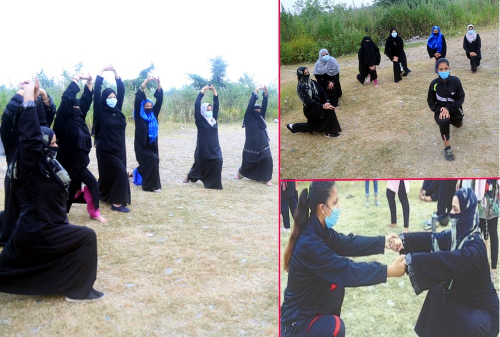 Muslim women Doing yoga in Burka in haldwani Uttarakhand