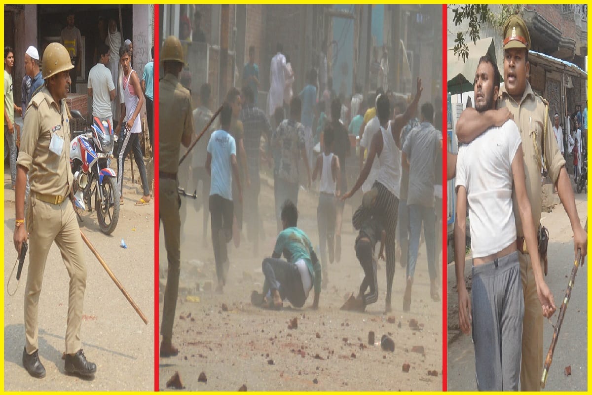 The peoples have stone and firing in violence between two sides at a village of Baghpat district