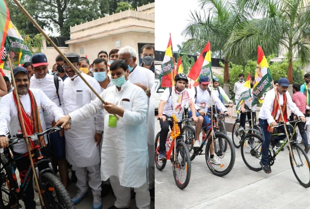 Cycle yatra against unemployment.