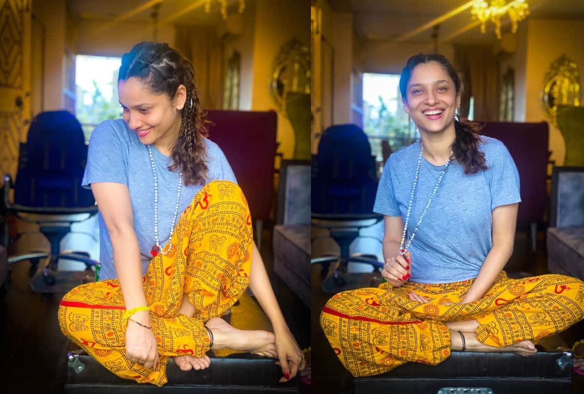 ankita lokhande getting trolled for om printed patiala salwar
