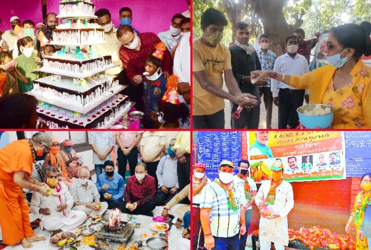 BJP workers celebrate PM Modi birthday in Chandigarh
