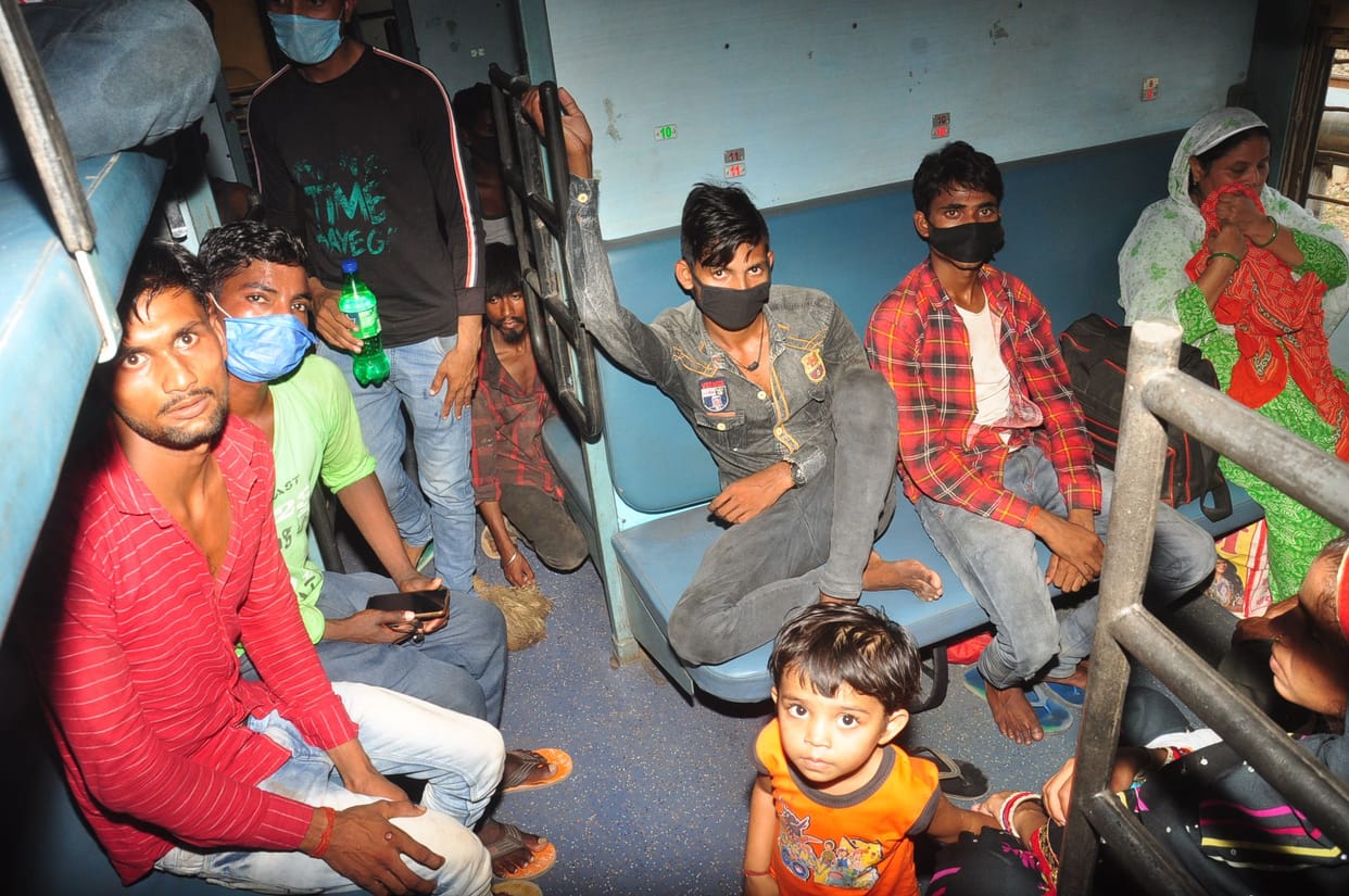 Social distancing is not following in train