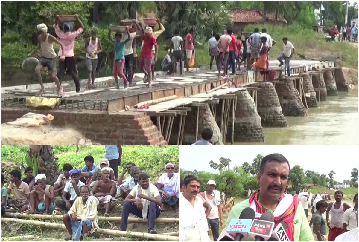 Villagers of Budhaul in Gaya started construction of a bridge was pending for almost 30 years