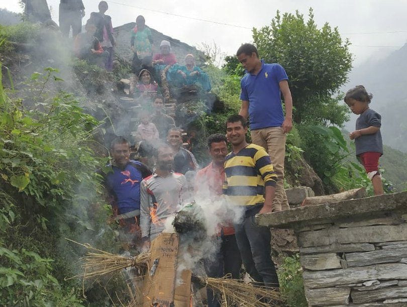 CM effigies burnt in 14 villages of Munsiyari