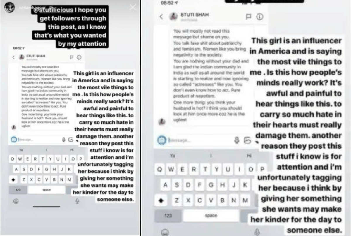 Sonam Kapoor blasts an influencer for calling her husband Anand Ahuja the ugliest