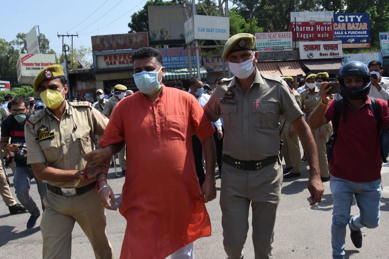 Police detained sarpanch-panches protesting, left after seven hours