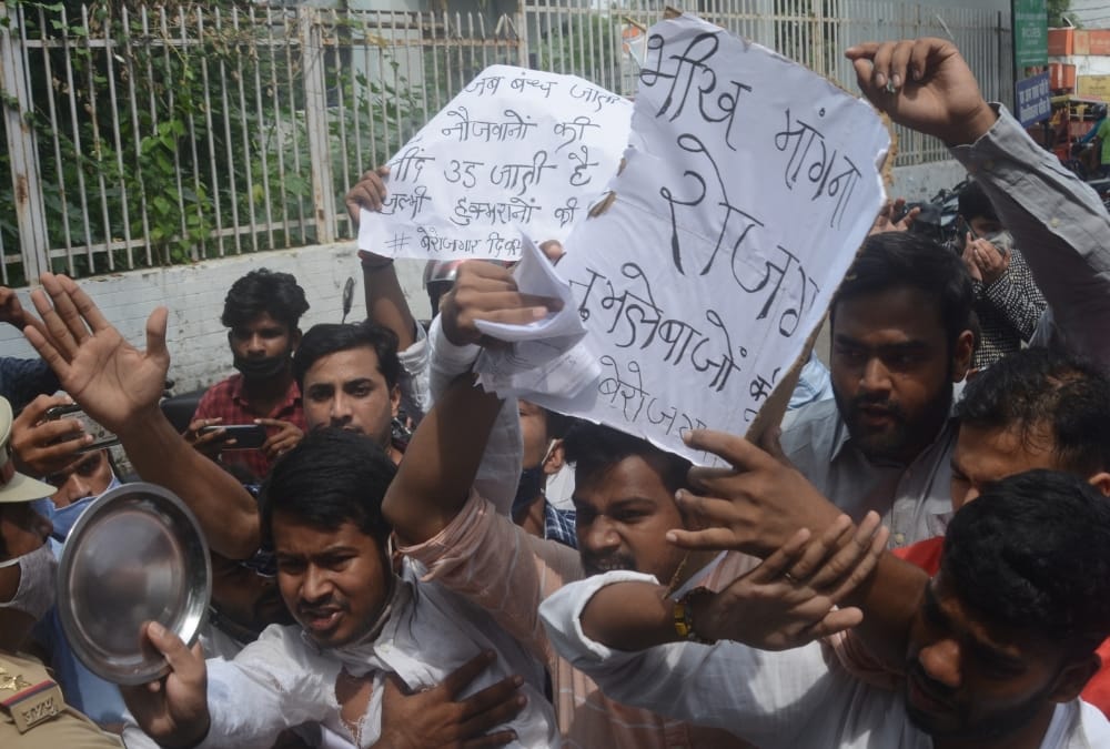 Unemployment issue echoed on PM Modi's birthday in lucknow