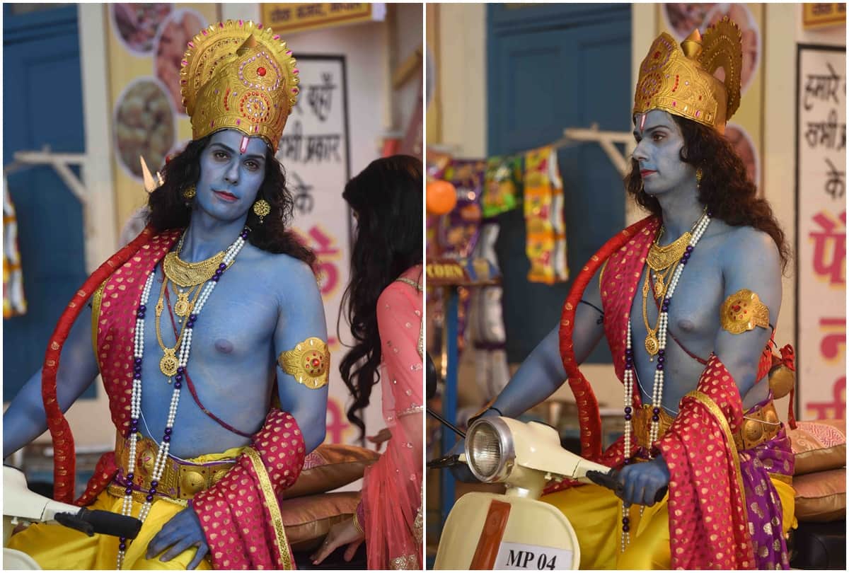 pictures from the set of Ram Pyaare Sirf Humare Nikhil Khurana into Lord Ram avatar