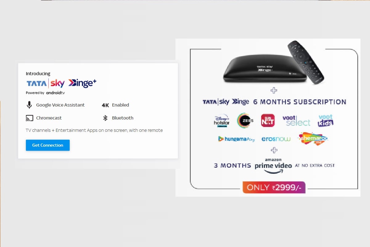 tata sky binge plus price
