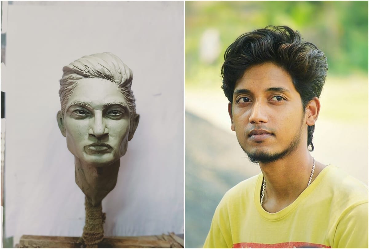 Sushant Singh Rajput sculpture by Binay kumar Mistry aka Raj