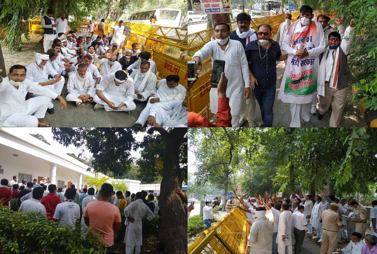 Farm bills 2020 police security tightens at delhi borders in the wake of farmers protest coming delhi 5 state farmer at congress party office protesting