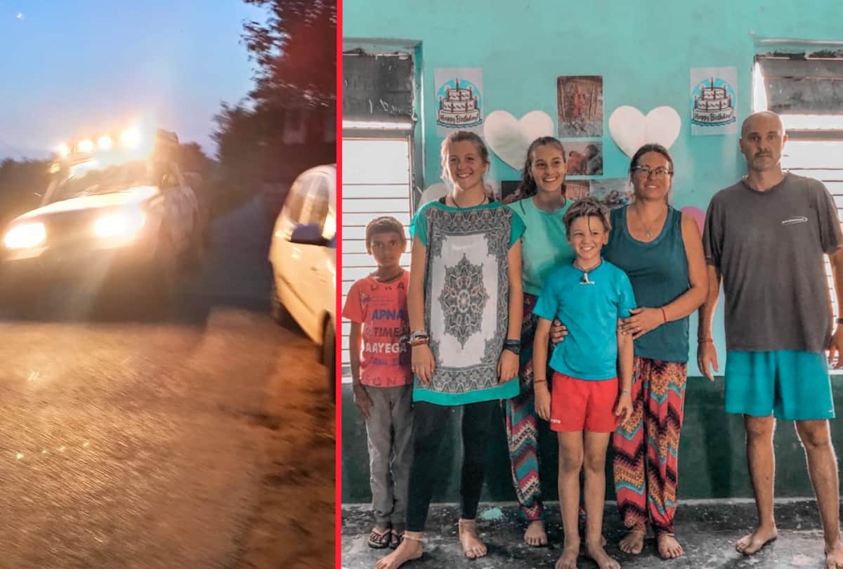 French family reached maharajganj shiv mandir after Uttarakhand Visited