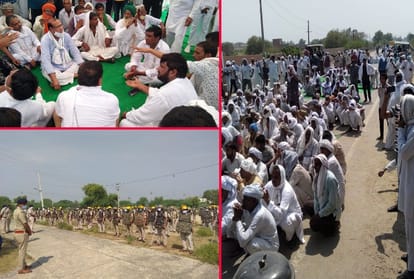 Police deployment at Sadopur border in Ambala, in view of farmers protest against Agriculture Bills
