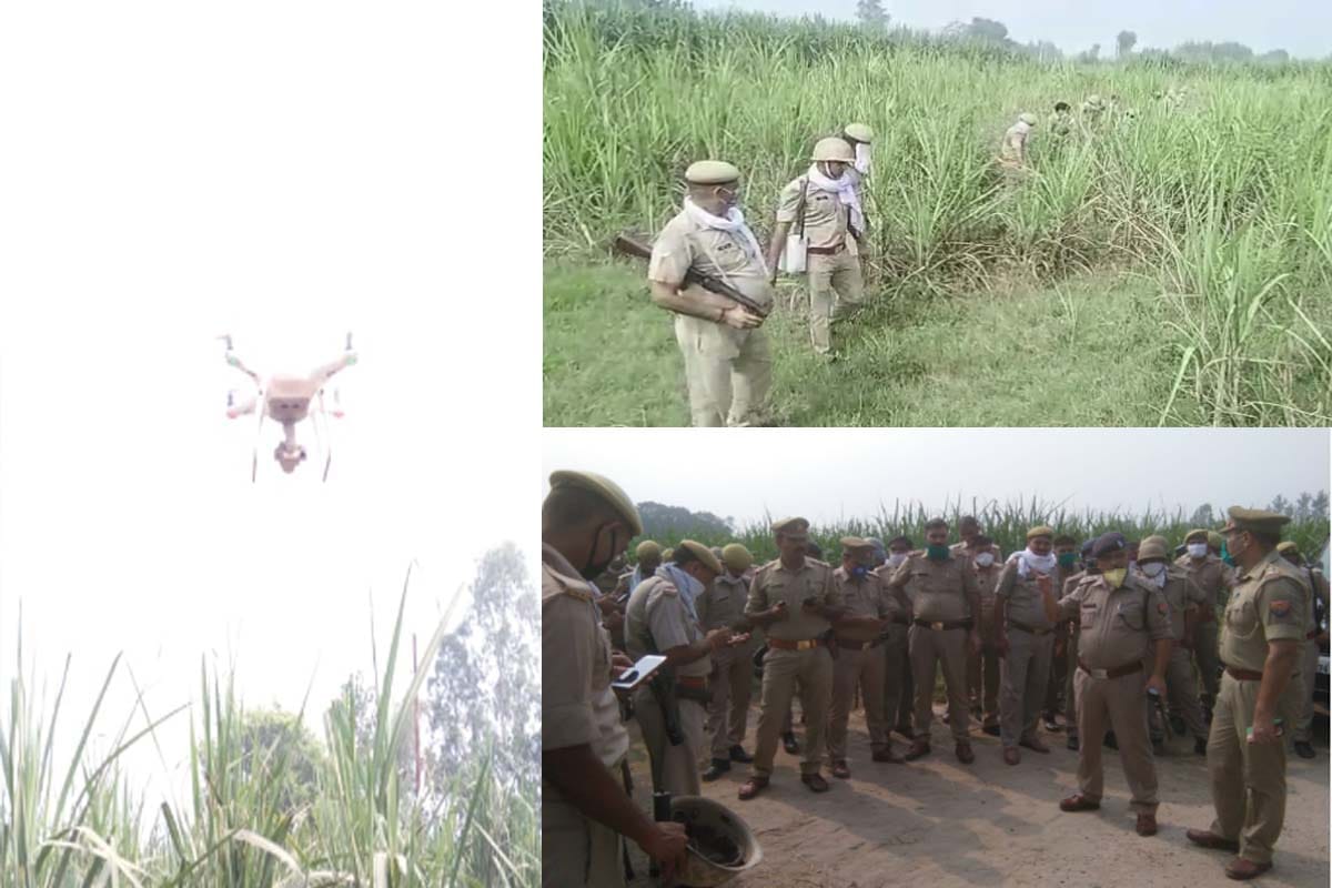 police searching medical store owner murder accused by drone in jungle in muzaffarnagar