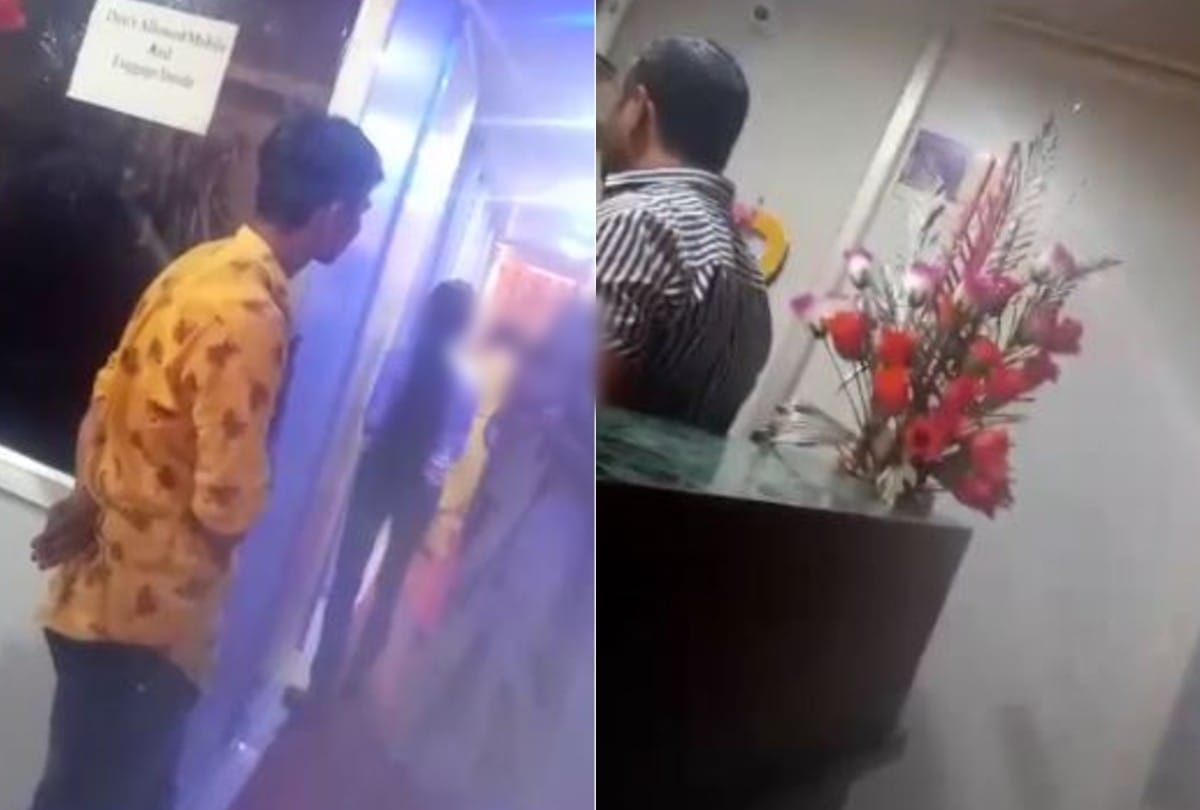 girls catwalk in front of customers in spa center in agra