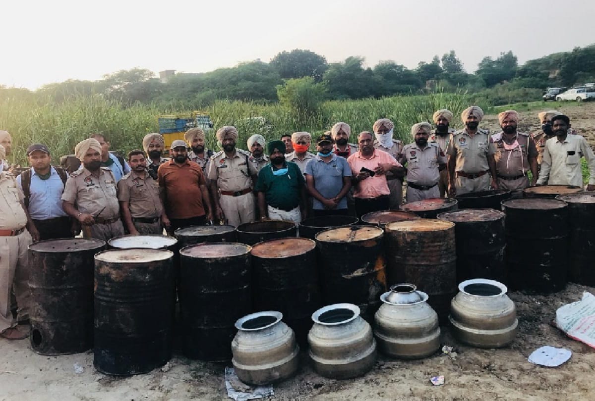 large amount of raw liquor was seized from two places in Firozpur