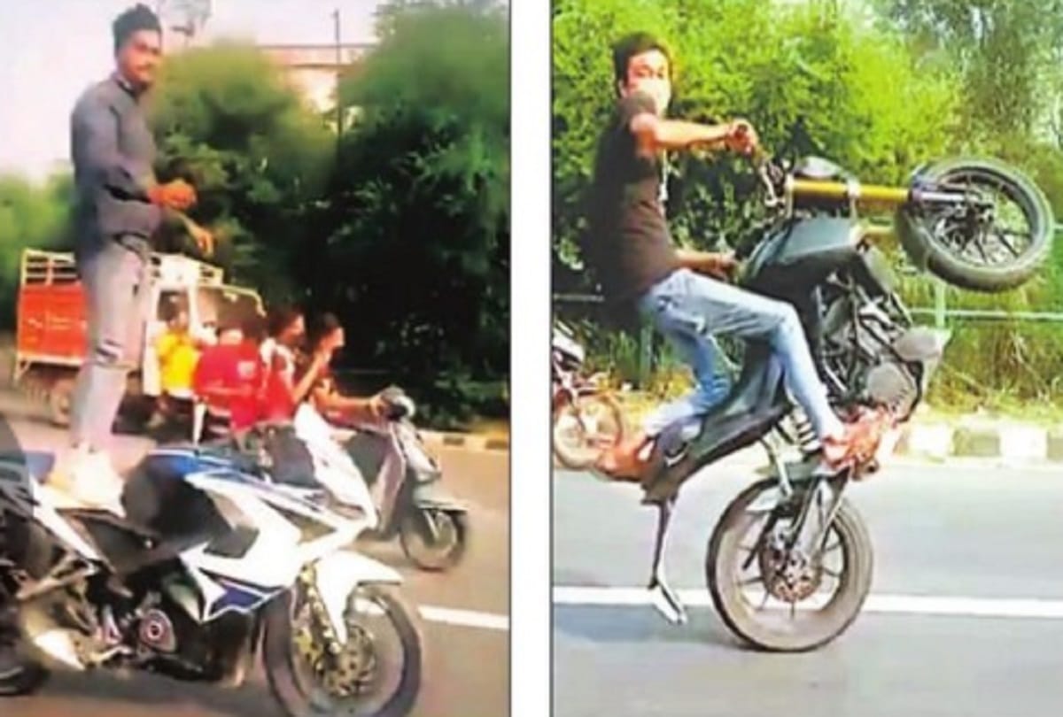 Bikers shown stunt busted on Vikas Marg delhi five arrested
